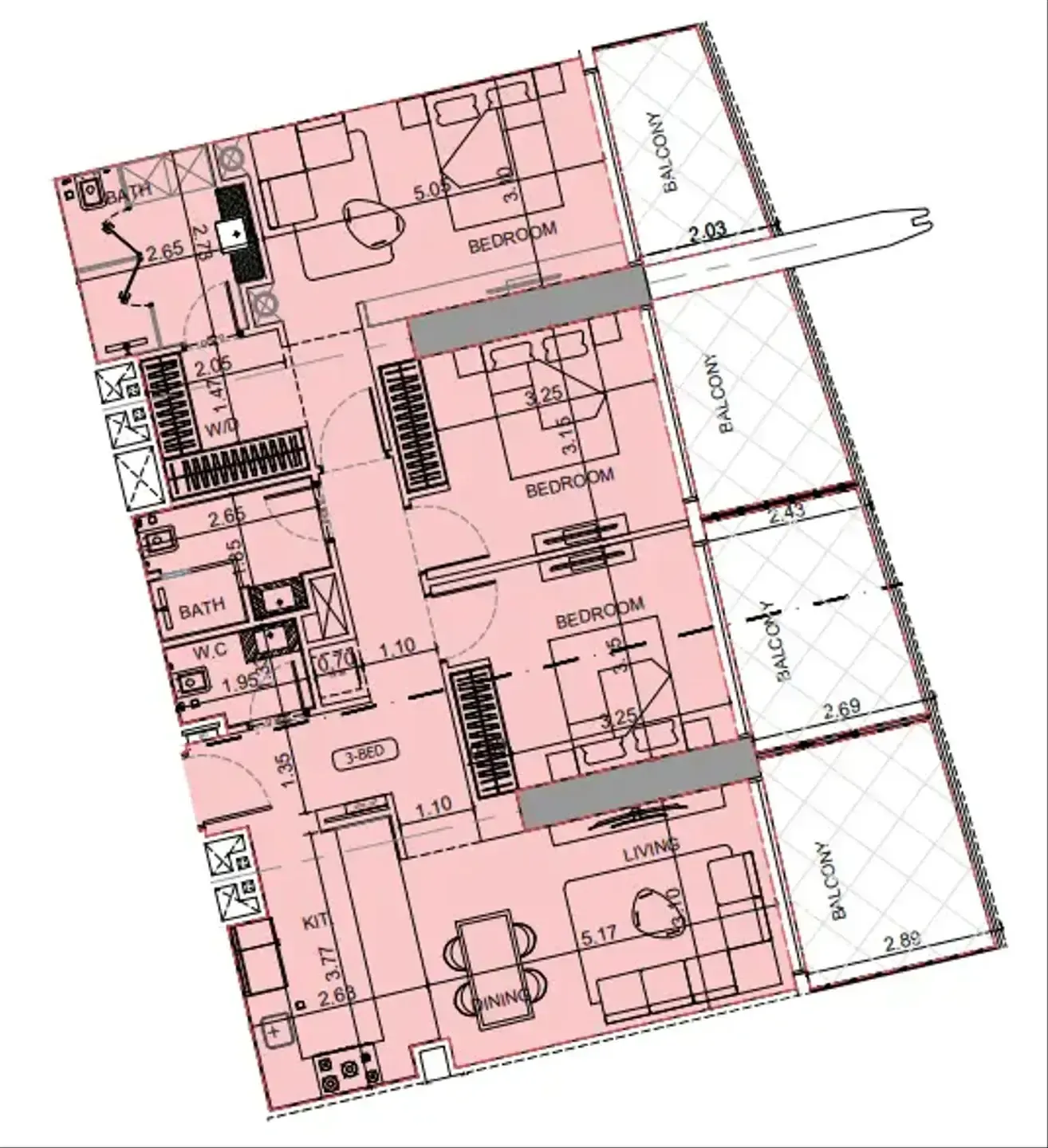 3 BR layout at Maybach Ultimate Luxury