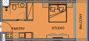 0 BR layout at Guzel Towers
