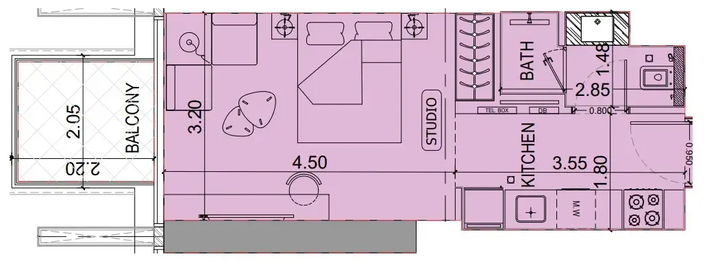 0 BR layout at Binghatti Luxuria