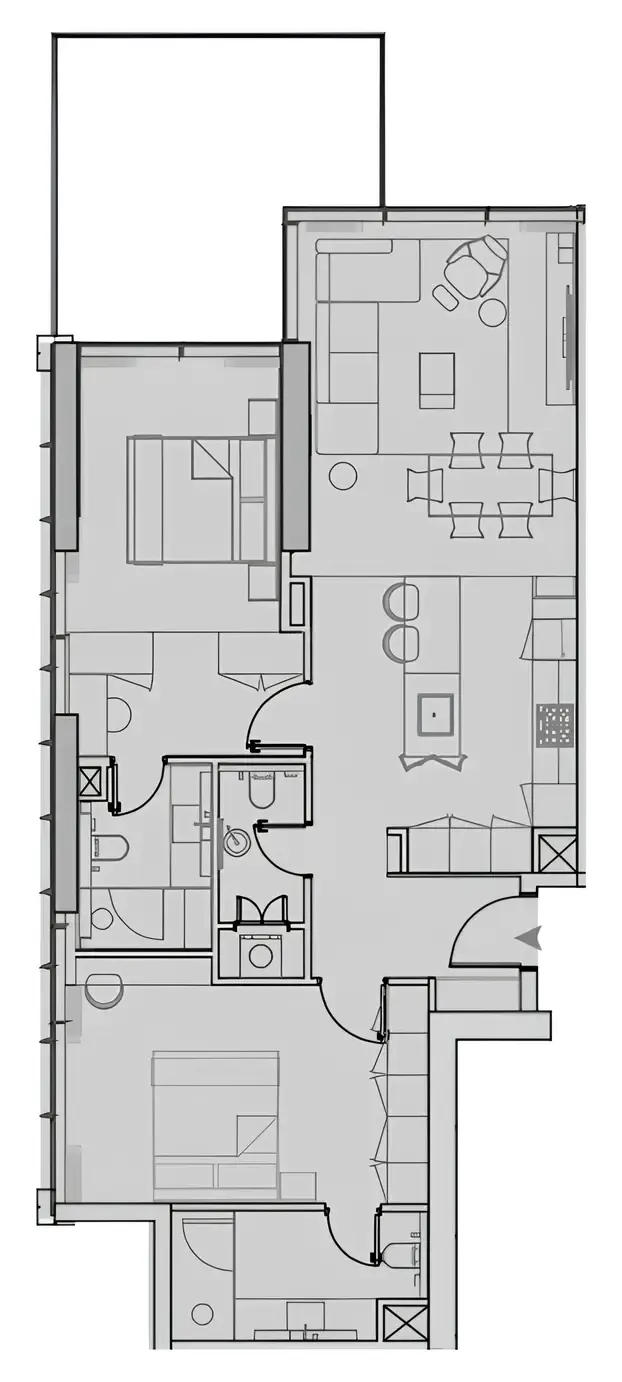 2 BR layout at Wynwood Horizon