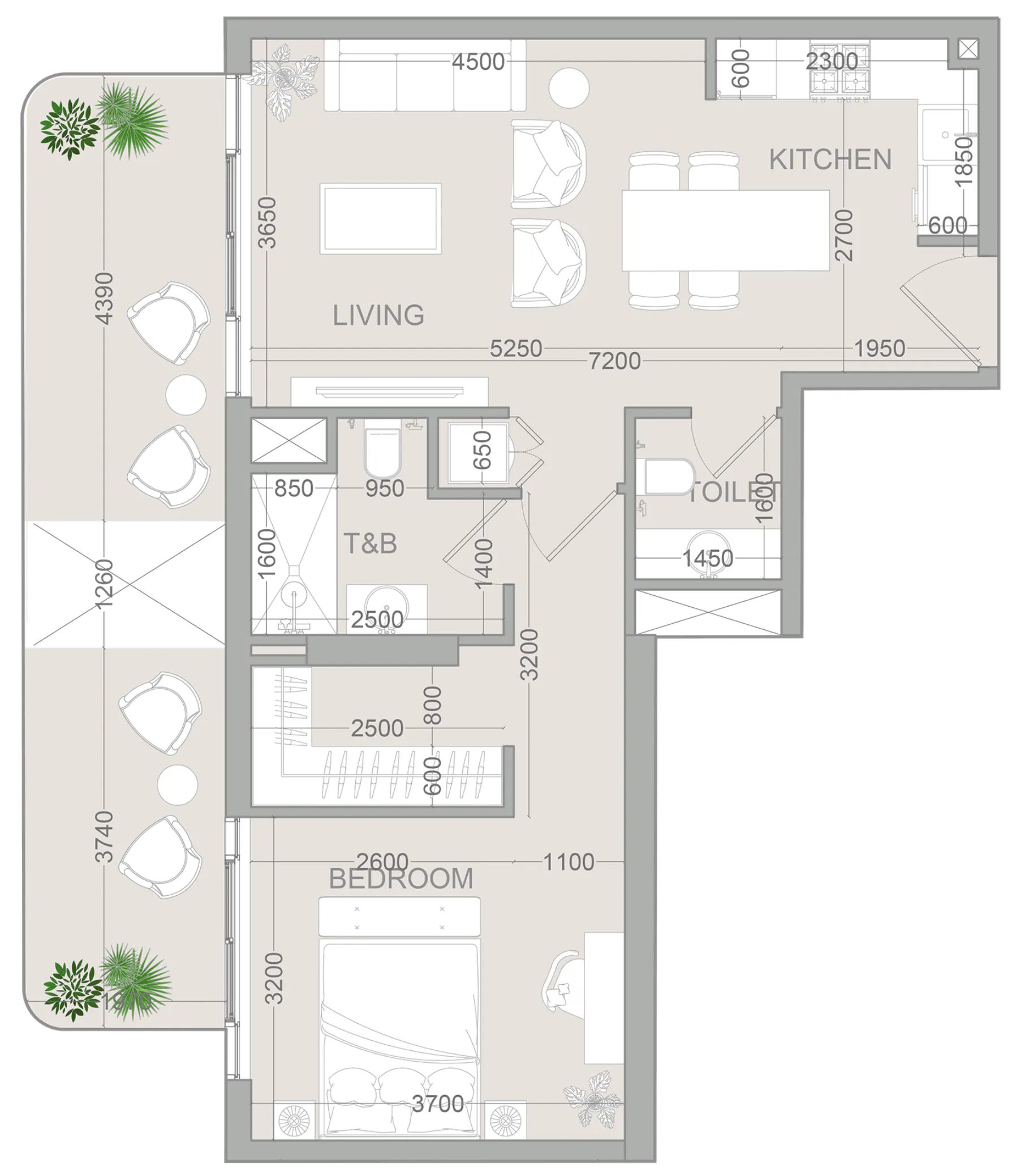 1 BR layout at TETR1S Tower