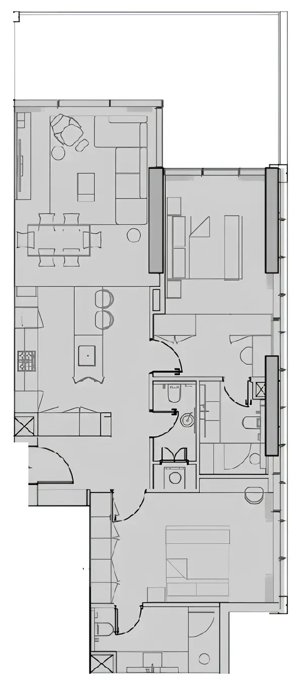 2 BR layout at Wynwood Horizon