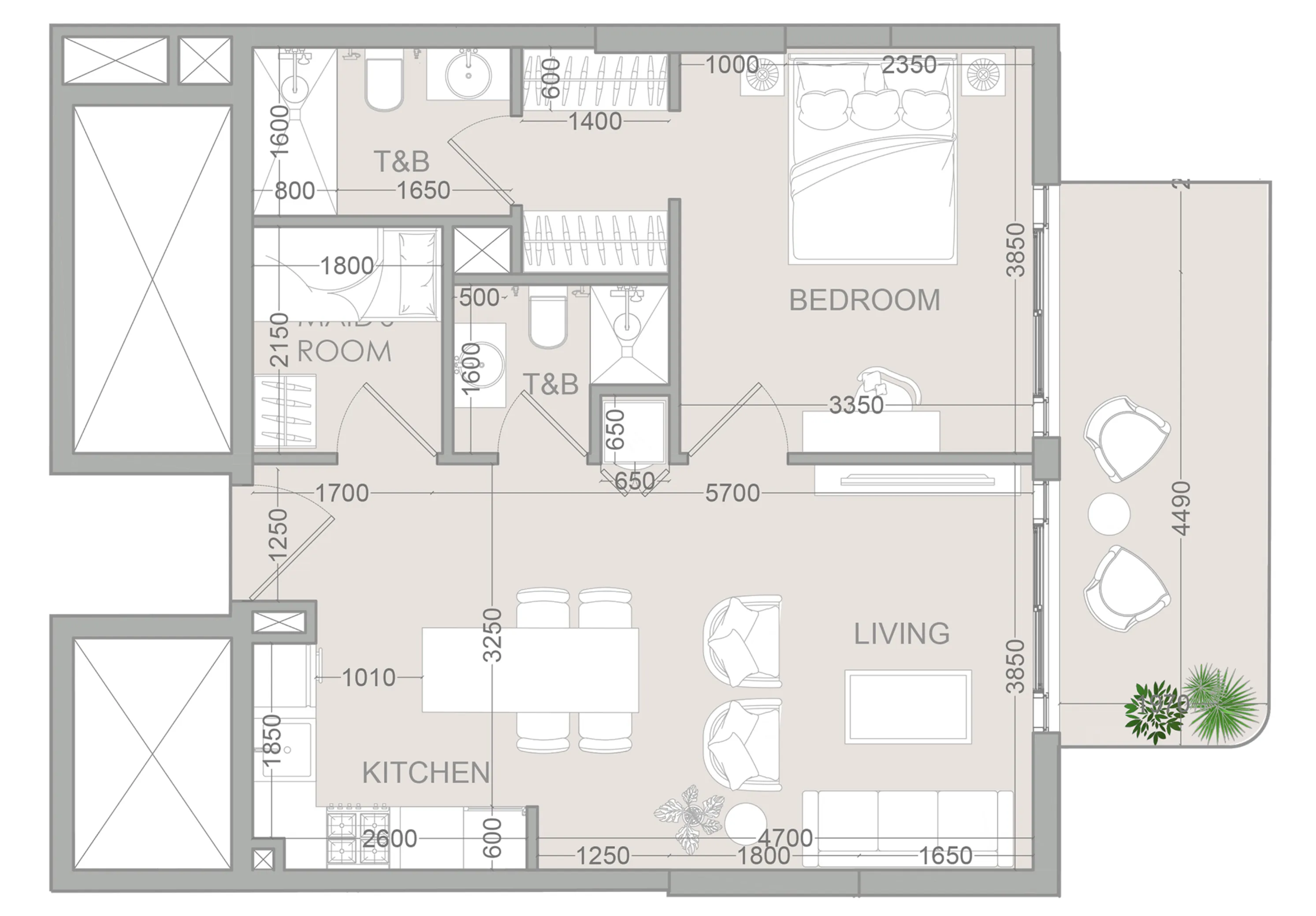 1 BR layout at TETR1S Tower