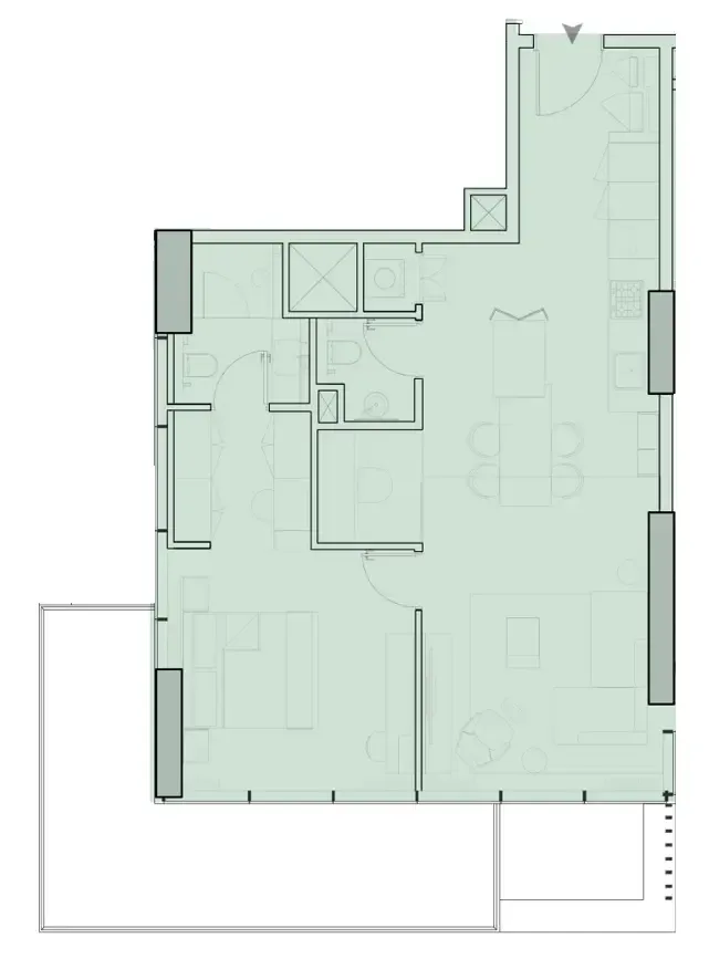 1 BR layout at Wynwood Horizon