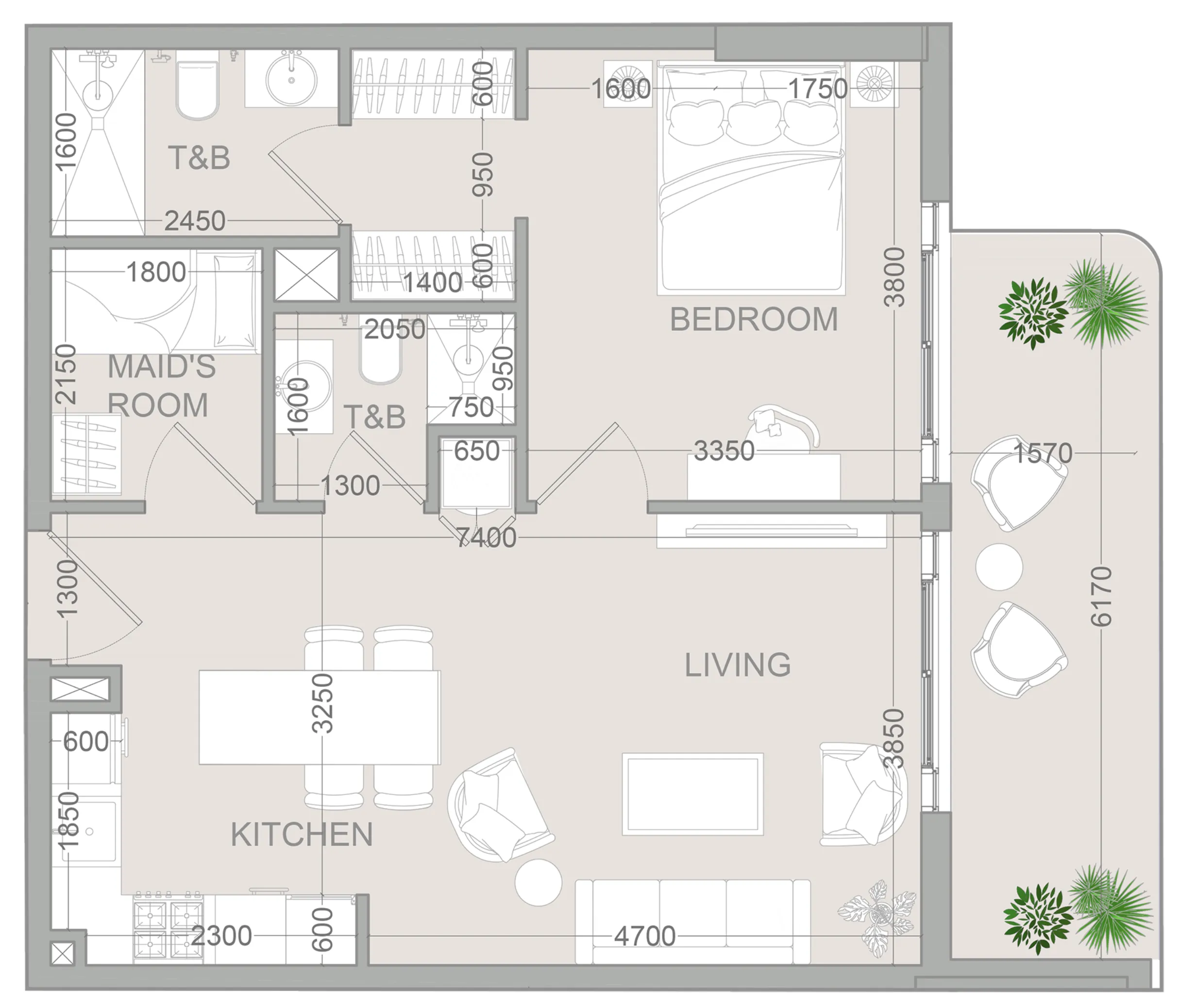 1 BR layout at TETR1S Tower