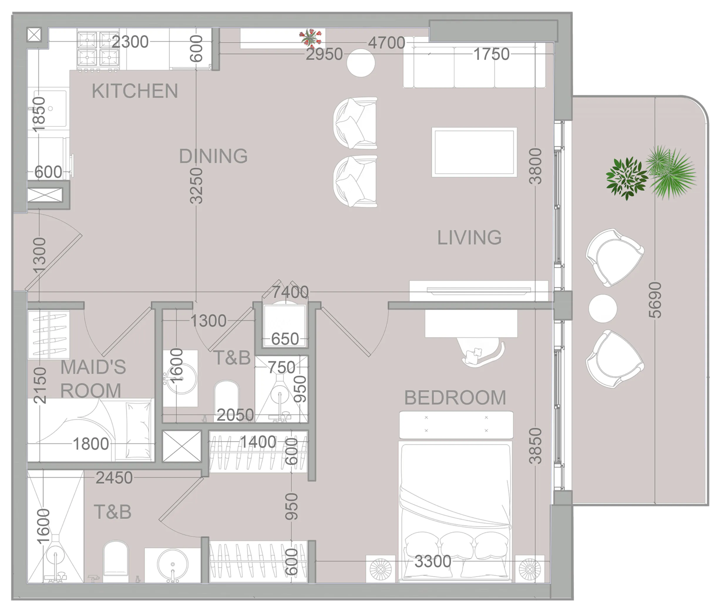 1 BR layout at TETR1S Tower