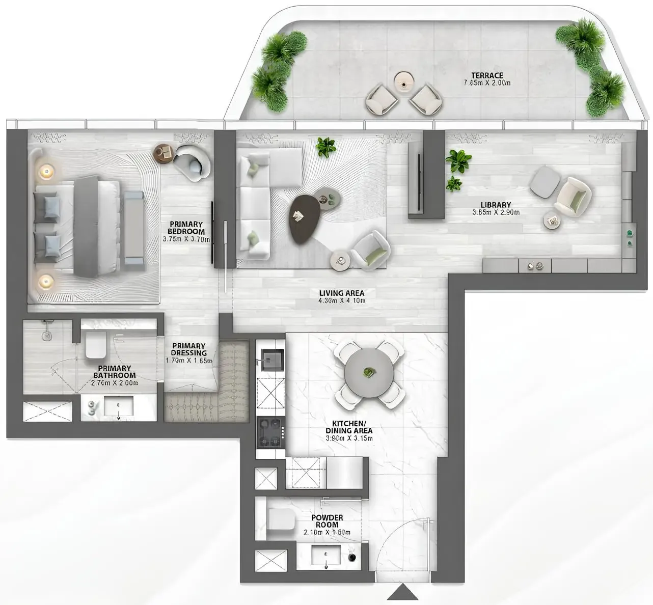 1 BR layout at Passo by Beyond