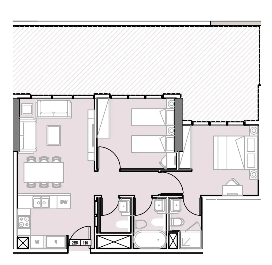 2 BR layout at Verdana III