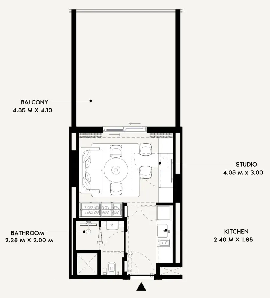 0 BR layout at Azizi Lina
