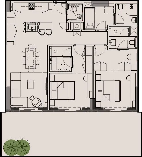 2 BR layout at Wynwood by Imtiaz