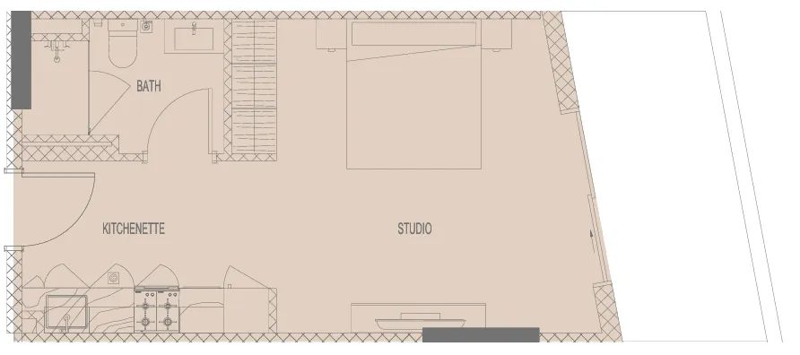 0 BR layout at Hadley Heights 2