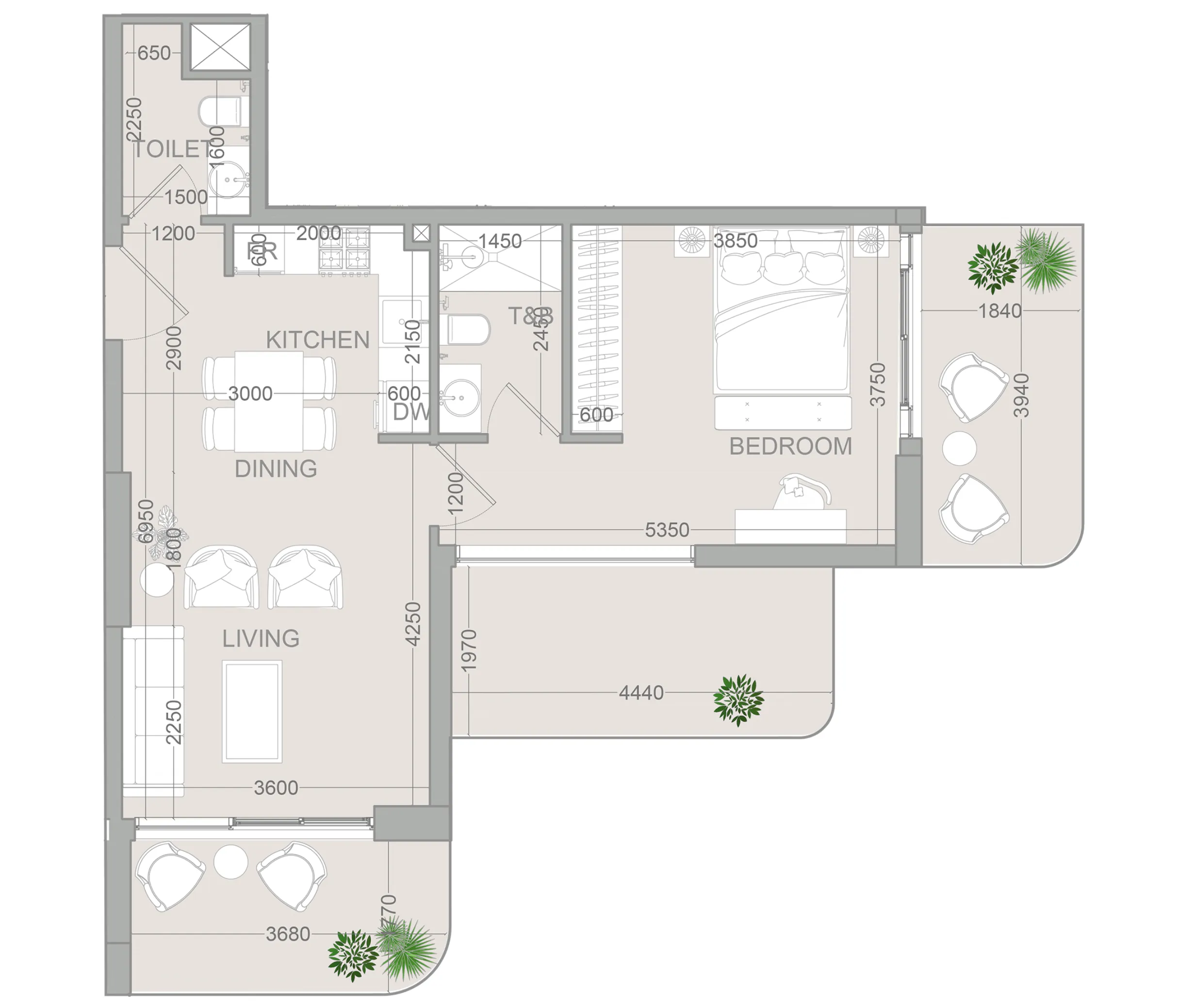 1 BR layout at TETR1S Tower