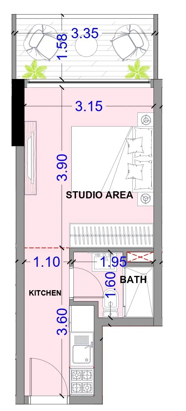 0 BR layout at Celesto 3