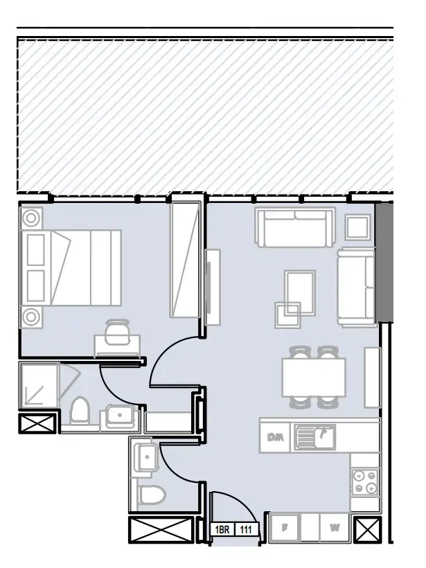 1 BR layout at Verdana III