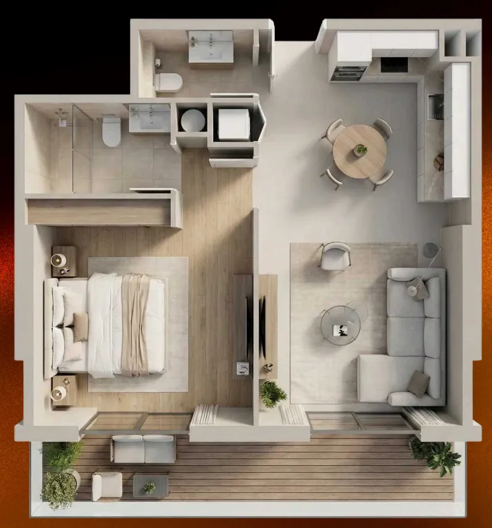 1 BR layout at 09 Life Residences