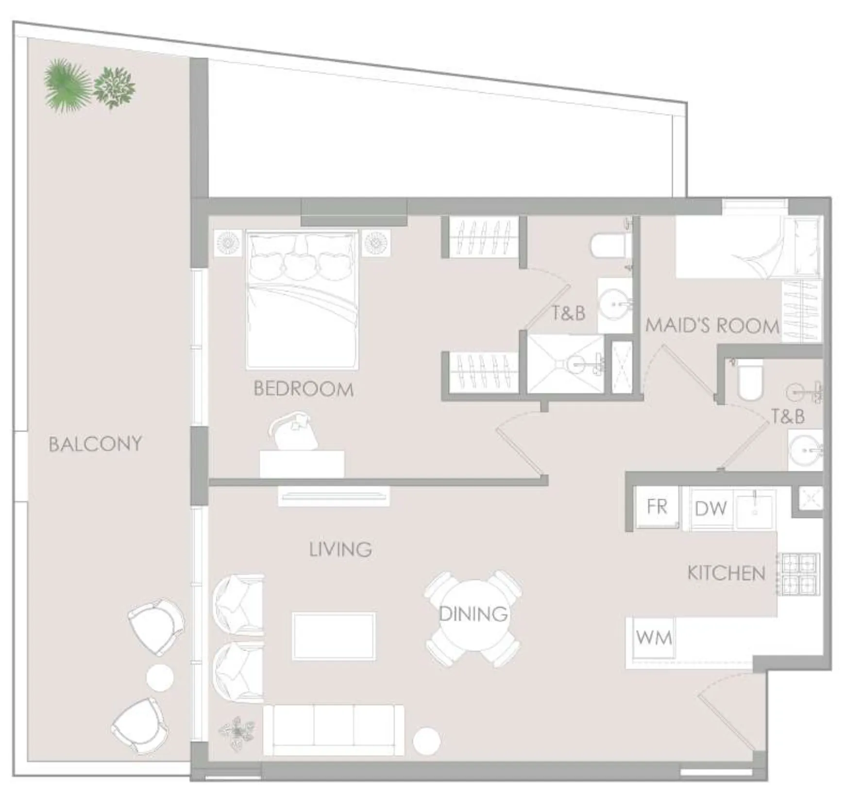 1 BR layout at IR1DIAN Park