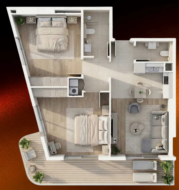 2 BR layout at 09 Life Residences