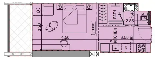 0 BR layout at Binghatti Luxuria