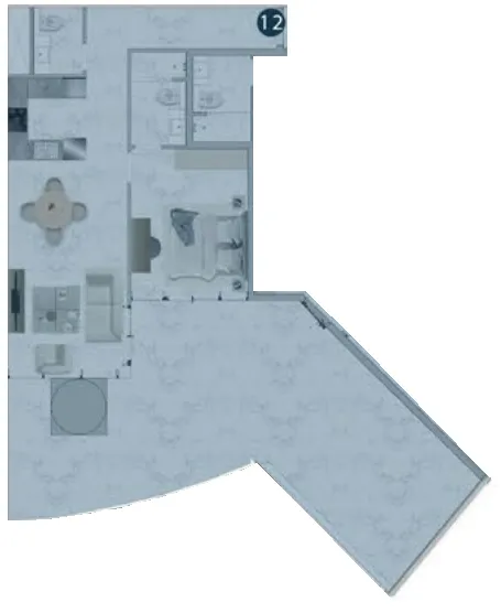 1 BR layout at Franck Muller Vanguard