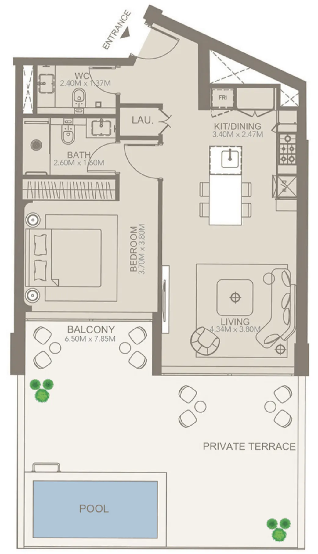 1 BR layout at Golf Grove by Regent