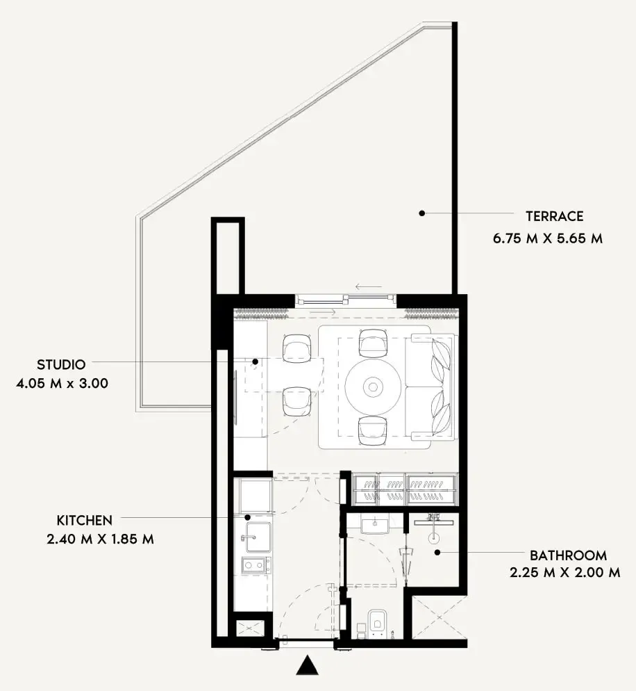 0 BR layout at Azizi Lina