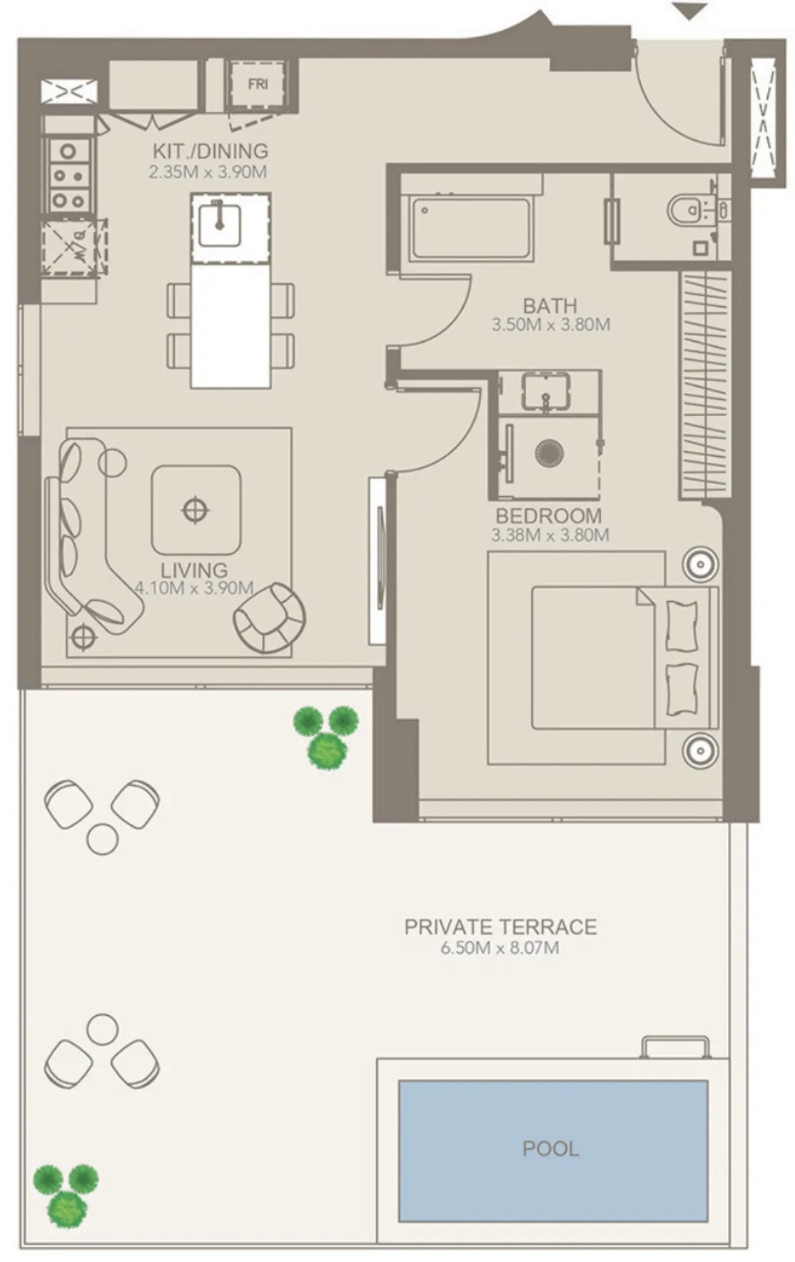 1 BR layout at Golf Grove by Regent