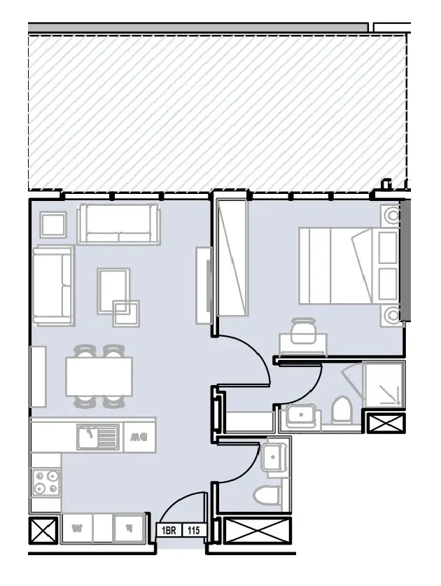 1 BR layout at Verdana III