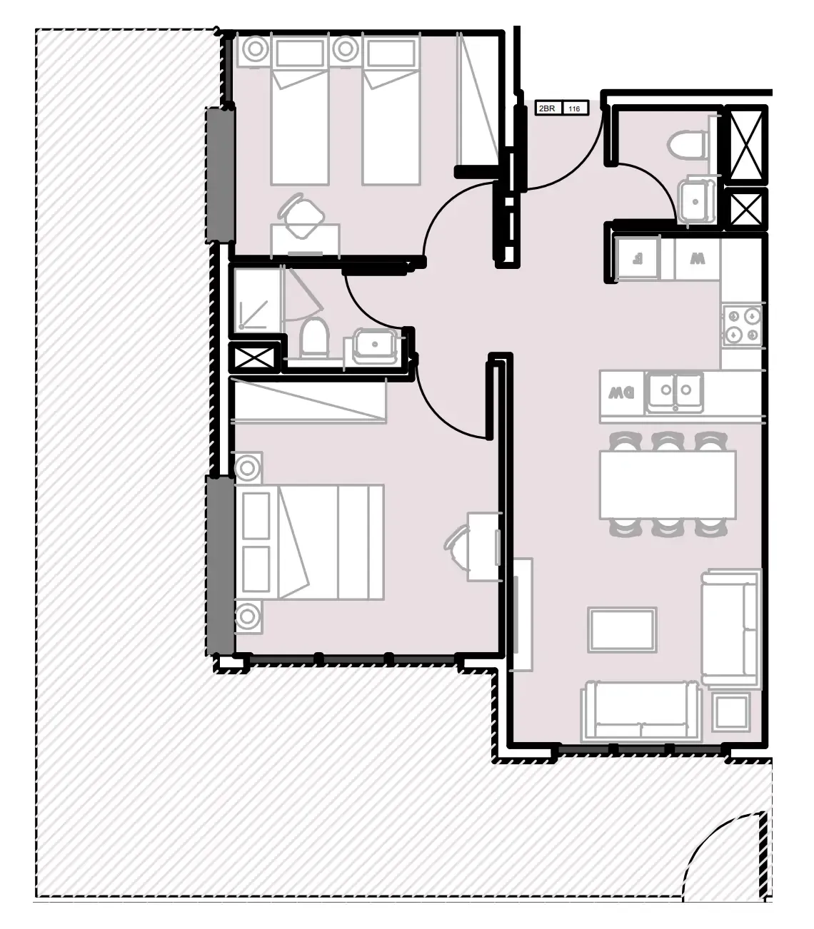 2 BR layout at Verdana III