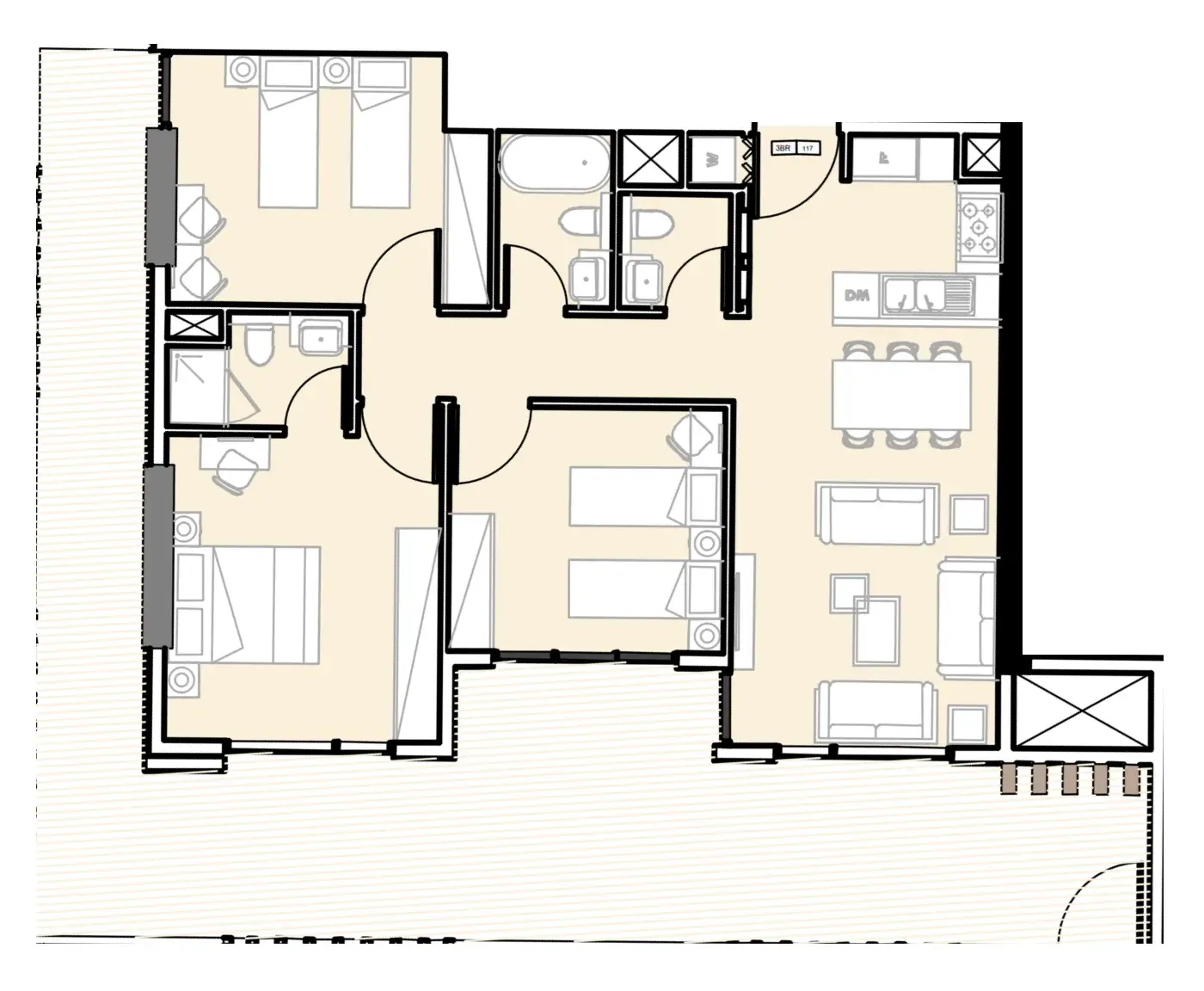 3 BR layout at Verdana III