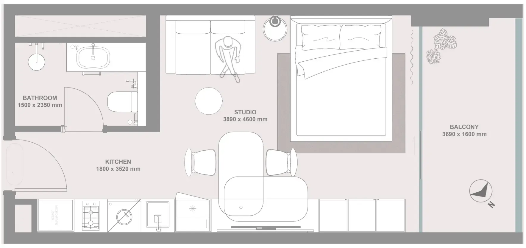 0 BR layout at Linea by Holm