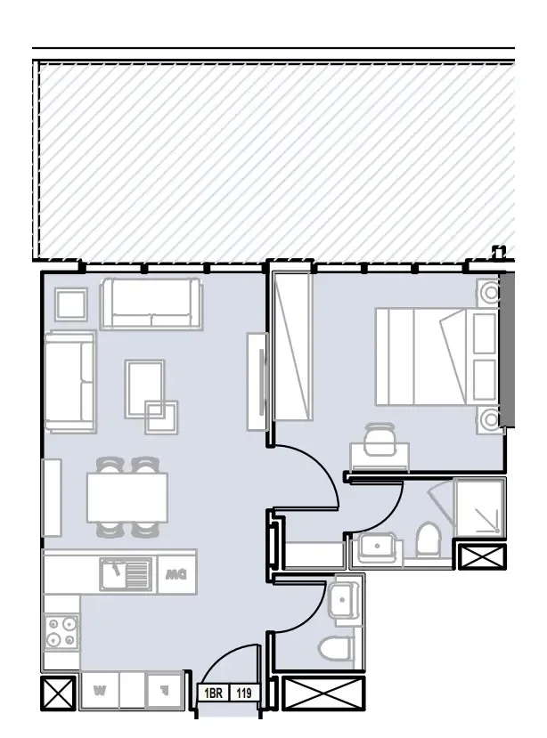 1 BR layout at Verdana III