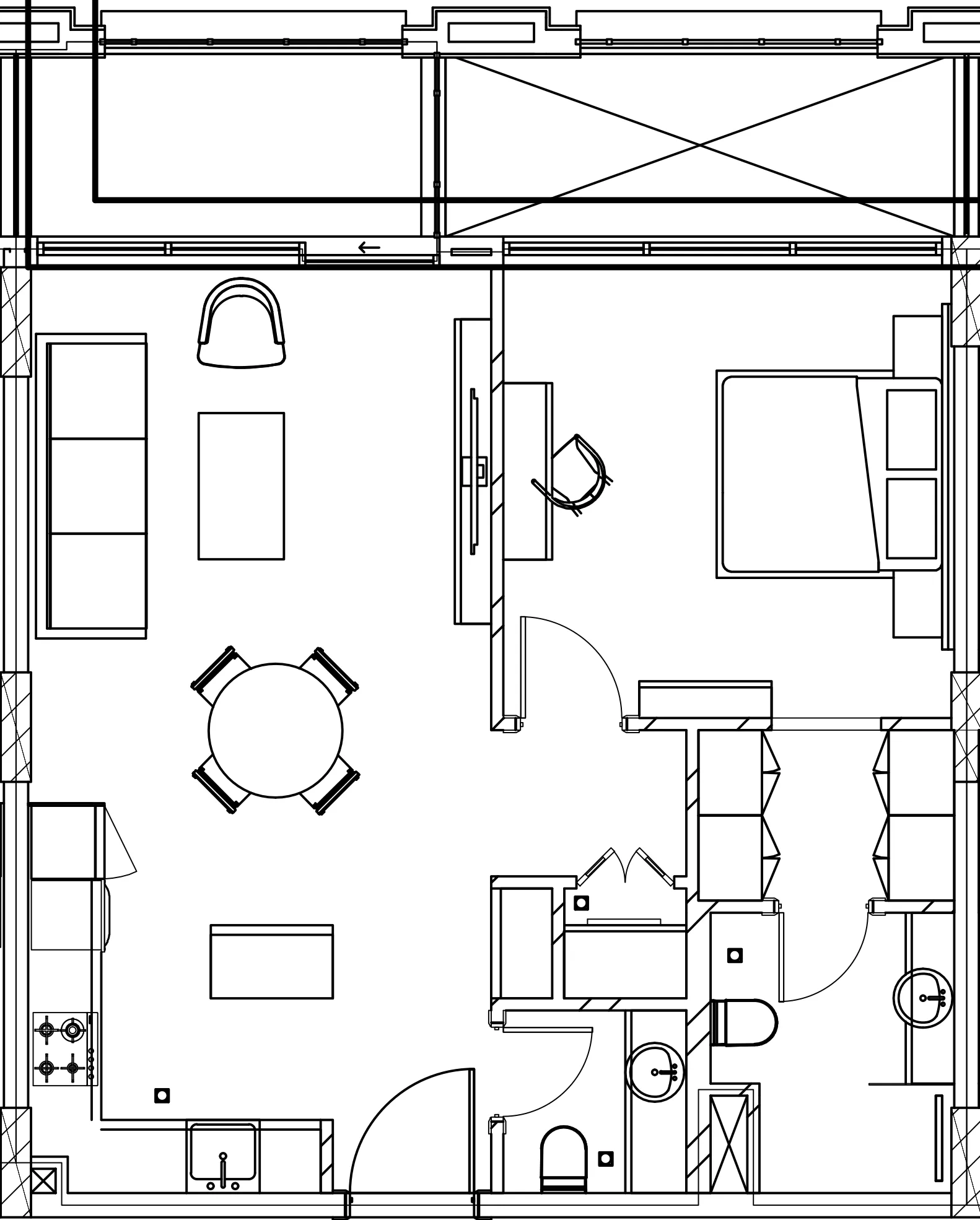 1 BR layout at Berkeley Square