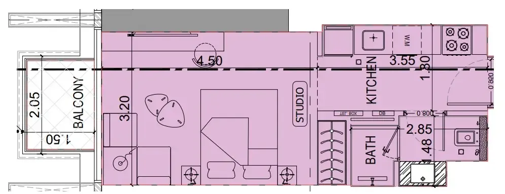 0 BR layout at Binghatti Luxuria