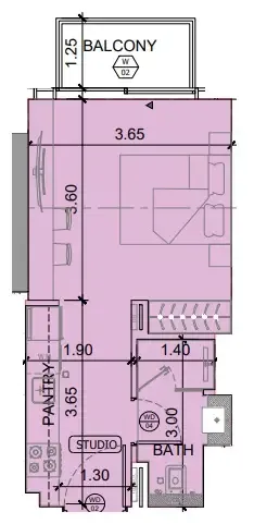 0 BR layout at Binghatti Etherea