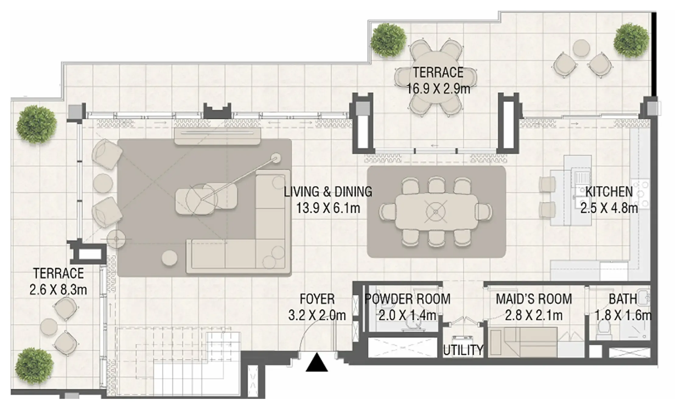 Design Quarter 3 BR floor plan - Dubai Design District, Dubai - by Meraas