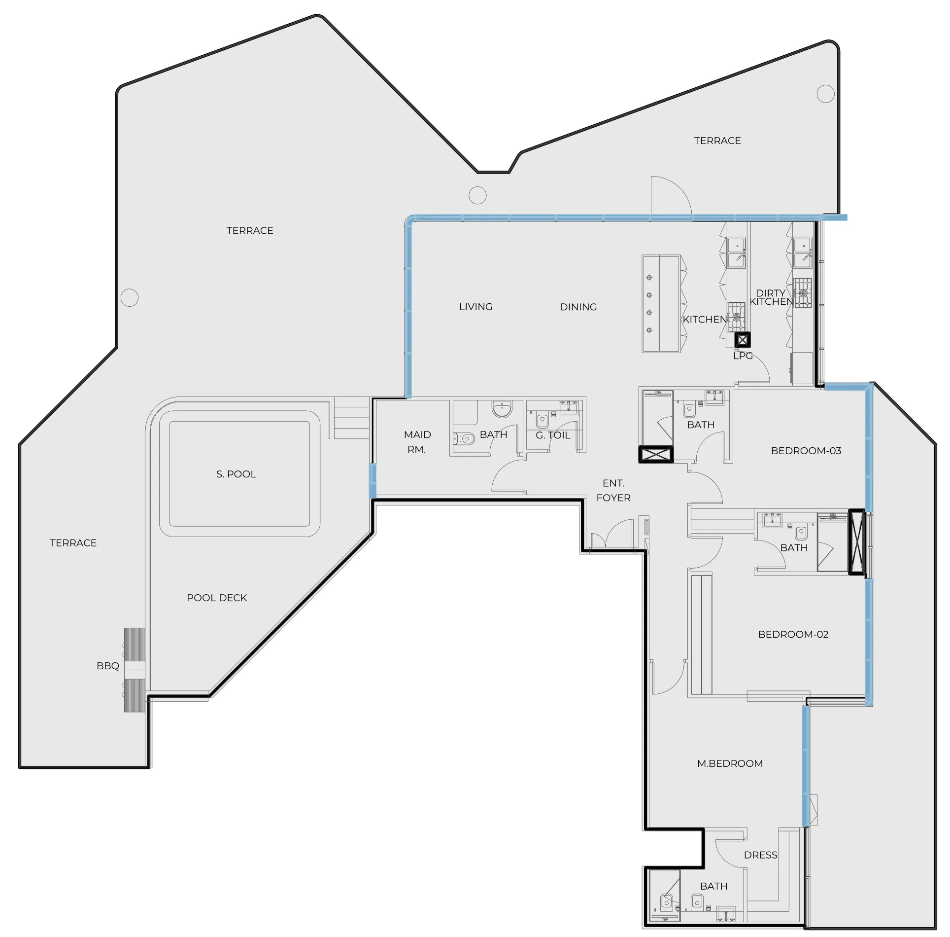 3 BR layout at Coastal Haven