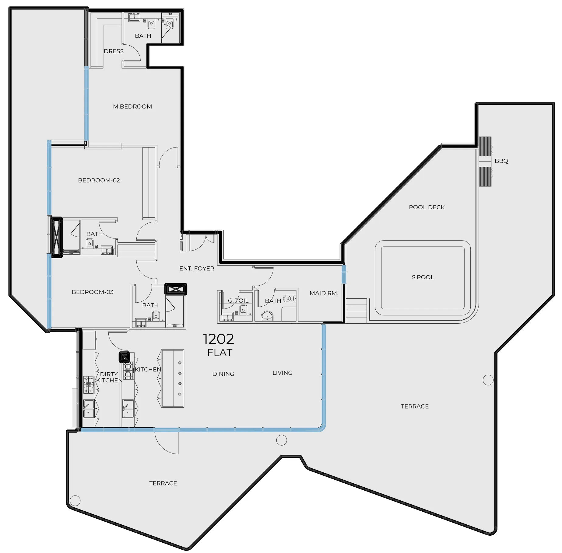 3 BR layout at Coastal Haven