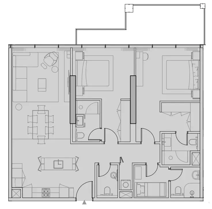 2 BR layout at Wynwood Horizon