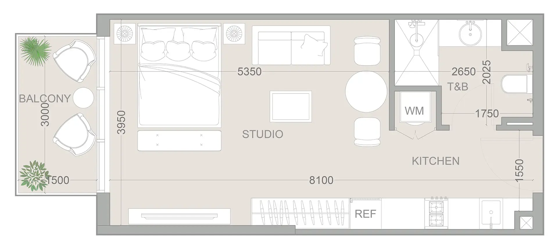 0 BR layout at 1WOOD Residence 2