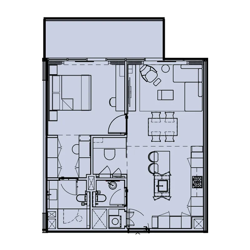 1 BR layout at Wynwood by Imtiaz