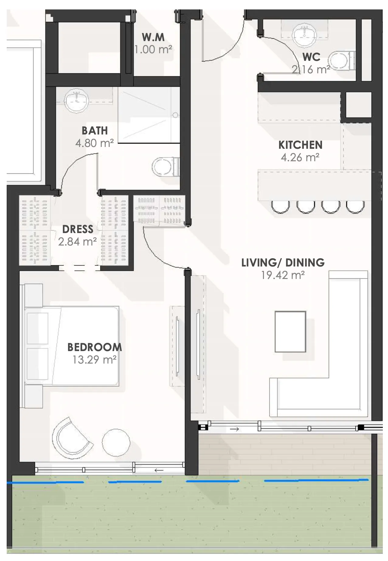 3 BR layout at Amazonia Residence