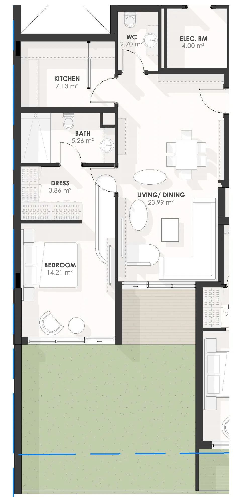 1 BR layout at Amazonia Residence