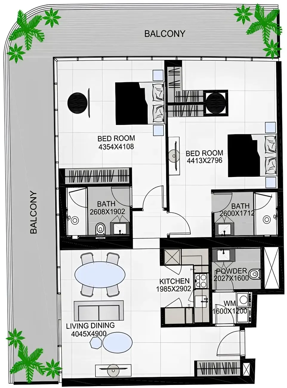 2 BR layout at The Community Sports Arena