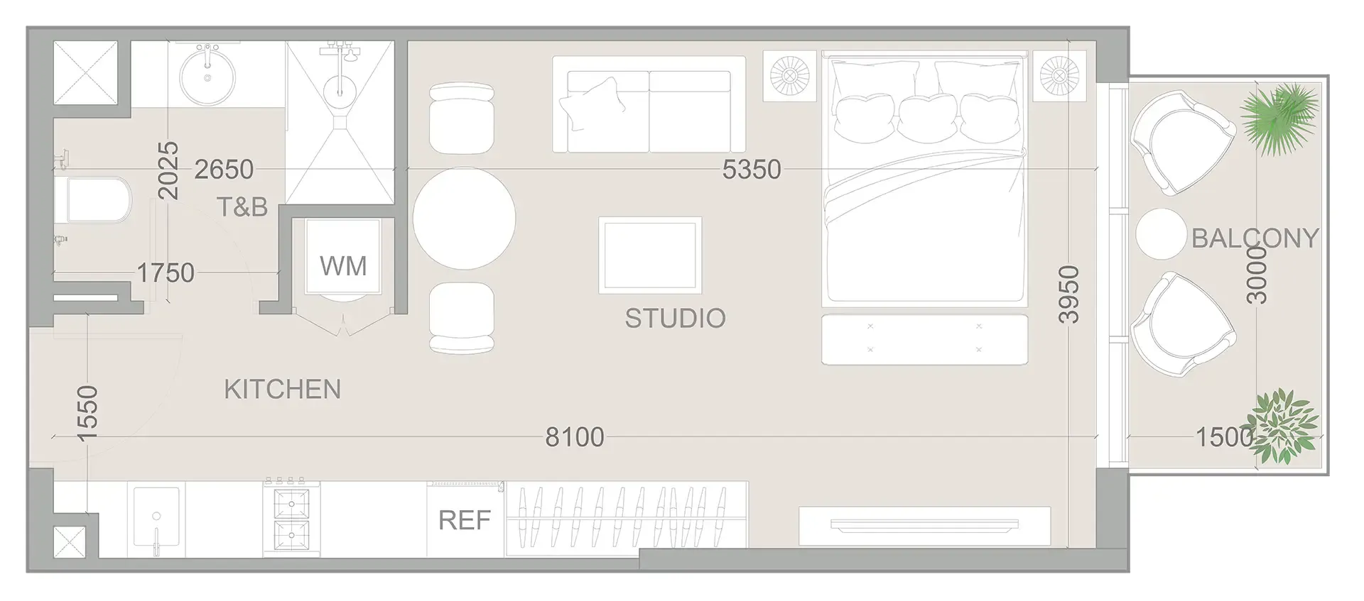 0 BR layout at 1WOOD Residence 2