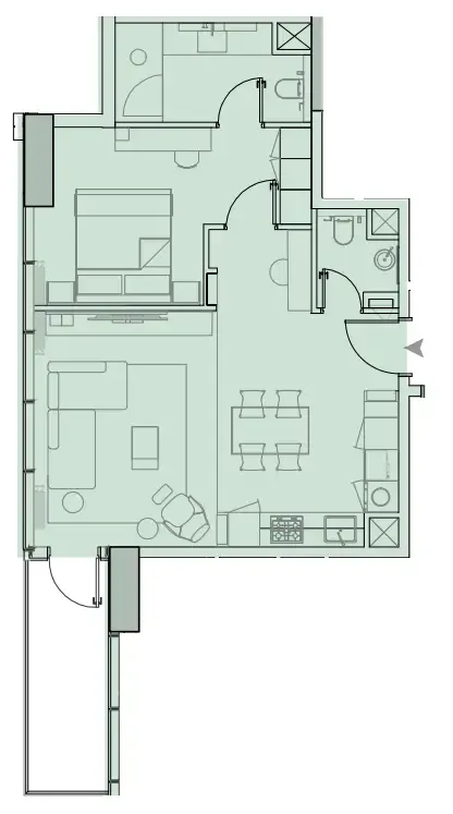 1 BR layout at Wynwood Horizon