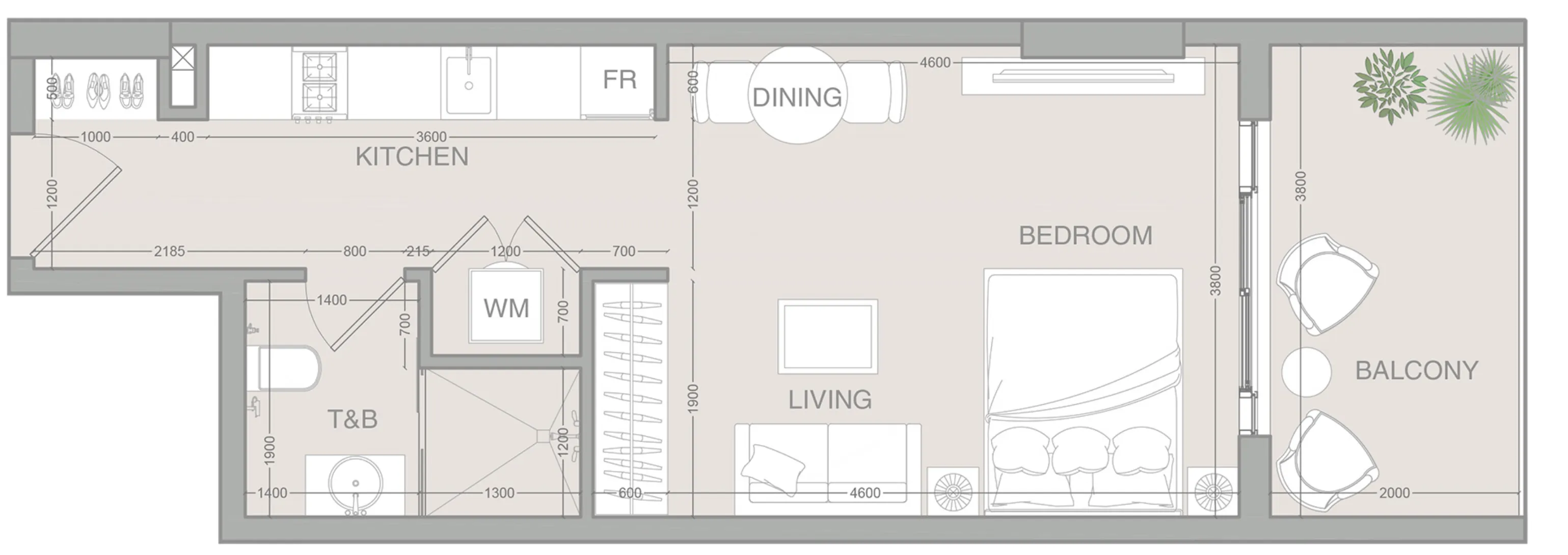 0 BR layout at VERDAN1A