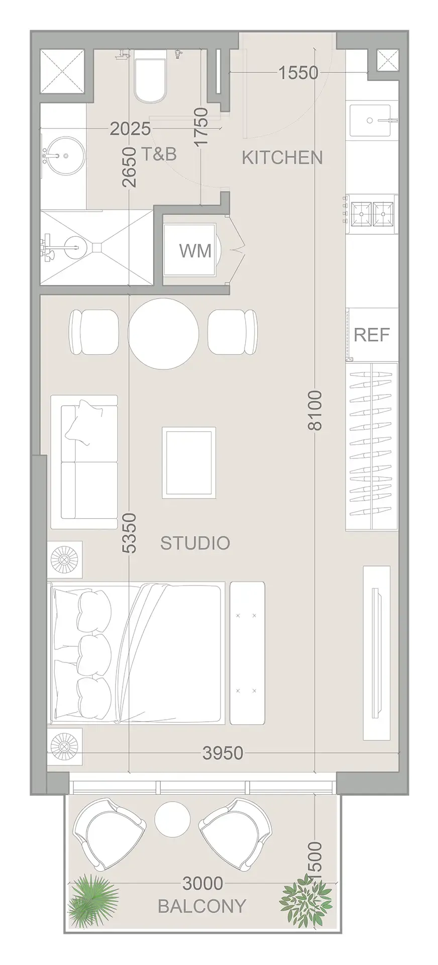 0 BR layout at 1WOOD Residence 2