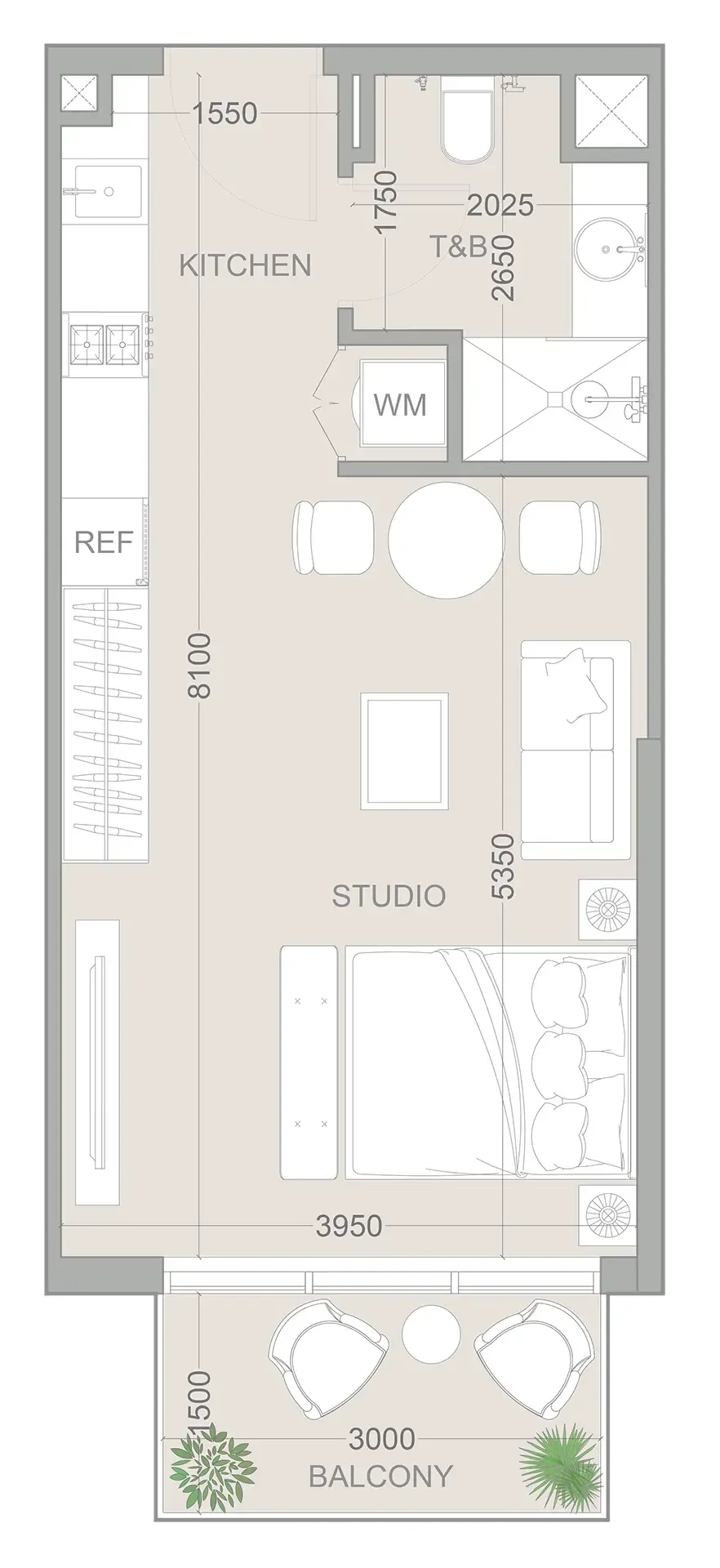 0 BR layout at 1WOOD Residence 2