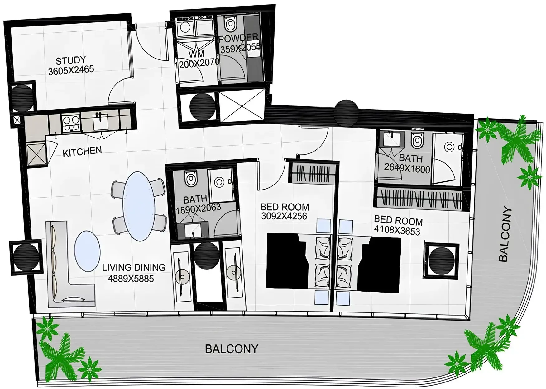 2 BR layout at The Community Sports Arena