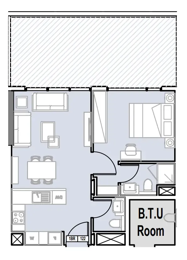 1 BR layout at Verdana III